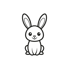 Obraz premium out line vector cute rabbit for kid on white back.svg