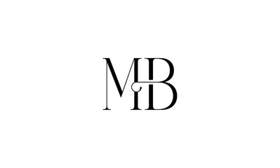 MB initial letters, monogram logo	