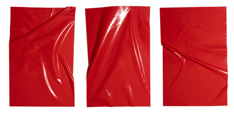 Set of red stickers sticky notes, Copy space for text preview sign tags labels elements design, isolated on white background, png