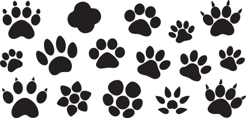 Seamless vector pattern of diverse animal paw prints, perfect for pet-themed designs or nature-inspired wallpaper