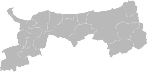 Tottori, Japan – administrative vector map with municipality boundaries (Web Mercator projection, PPT-compatible & fully editable)