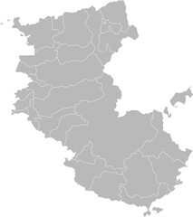 Wakayama, Japan – administrative vector map with municipality boundaries (Web Mercator projection, PPT-compatible & fully editable)