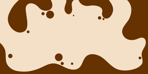 Coffee or chocolate liquid texture. Cocoa splash vector background. Abstract liquid brown waves illustration.