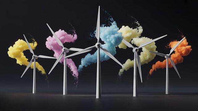 Colorful Wind Turbines