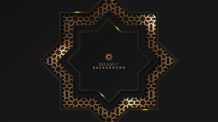 Glowing simple black Islamic background