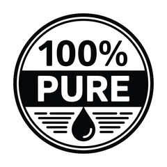 100 percent pure product label badge