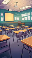 Pixel Art Classroom Interior Design