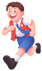 PMR Boy Student Running Illustration
