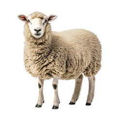 Obraz premium Domestic sheep full body portrait isolated on transparent PNG