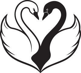 Love's embrace in a black swan silhouette, a symbol of nature's design