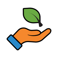 Hand holding a green leaf, symbolizing nature, sustainability, or ecofriendly concepts. Suitable for environmental campaigns, organic products, or wellness designs.