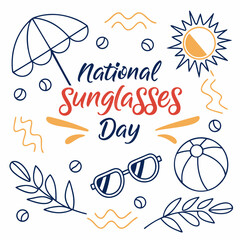 NATIONAL SUNGLASSES DAY vector illustration