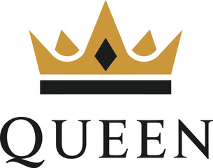 Elegant Queen Logo Design with Crown and Diamond for Branding and Identity