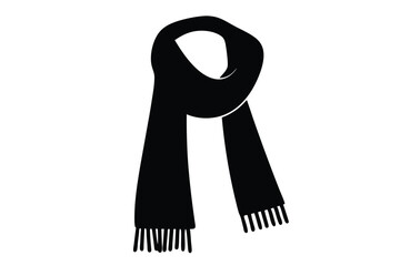 Scarf silhouette, scarf muffler cloth icon