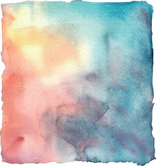 Soft Watercolor Pastel Square Clipart with Hand-Painted Gradient on White Background