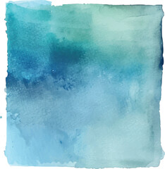 Soft Watercolor Pastel Square Clipart with Hand-Painted Gradient on White Background