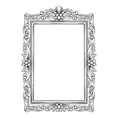 hand drawn vintage victorian frame line art illustration