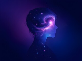 Mysterious and artsy mind person illustration