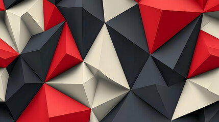 Obraz premium Abstract Geometric Pattern Of Red Black And White Triangles