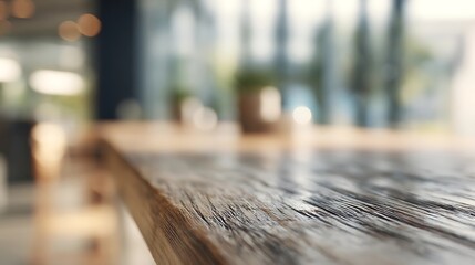 Vintage wooden table with soft window reflection, conveying timeless warmth and natural elegance
