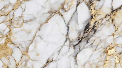 White and gold marble texture with luxurious veining, symbolizing elegance and timeless sophistication.