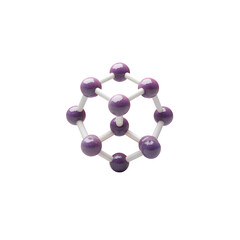 Molecular structure model 3d rendered Isolated on transparent background