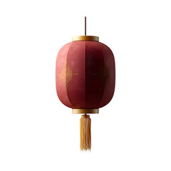 Traditional red Chinese lantern 3d rendered Isolated on transparent background