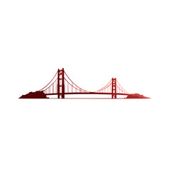 Golden Gate Bridge silhouette Isolated on transparent background