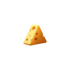 Wedge of swiss cheese 3d rendered Isolated on transparent background