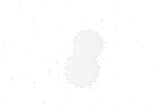 white ink splash spot isolated on white or transparent png