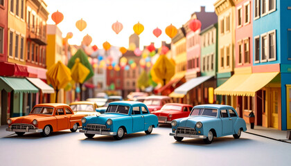 Origami 1960s American Street Scene
折り紙で再現された1960年代のアメリカの街並み