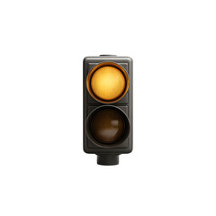 Yellow traffic signal, 3d rendered Isolated on transparent background