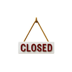 Closed sign 3d rendered Isolated on transparent background