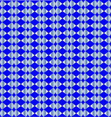 A hypnotic pattern of intersecting blue diamonds and ovals, forming a vibrant grid with optical depth and visual rhythm.