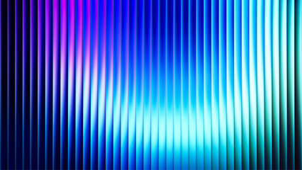 Futuristic neon texture with vibrant shades of blue wavy gradient and bright smooth fluted vertical lines. Bold dynamic design blending smooth tones and radiant colors and energy for modern visual art © 3d_kot