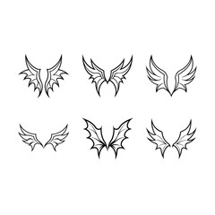 Fantasy Wing Set Vector Illustration for Games, Art & Creative Design