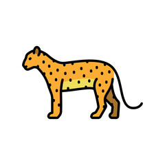 Indochinese Leopard color line icon for digital and print projects.