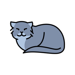 pallass cat color line icon for digital and print projects.