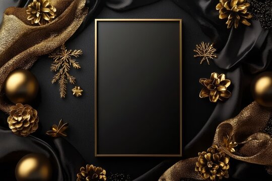 Golden ornaments enhance the sophistication of the layout.