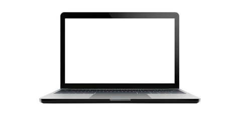 Laptop computer with blank screen isolated.png