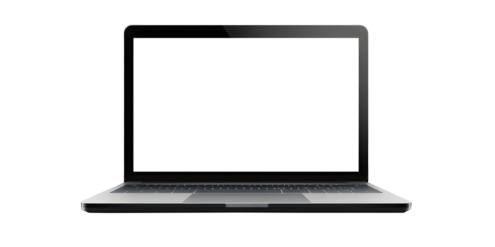 Laptop computer with blank screen isolated.png - Powered by Adobe