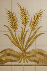 vector illustration of a wheat, kitchen tile 