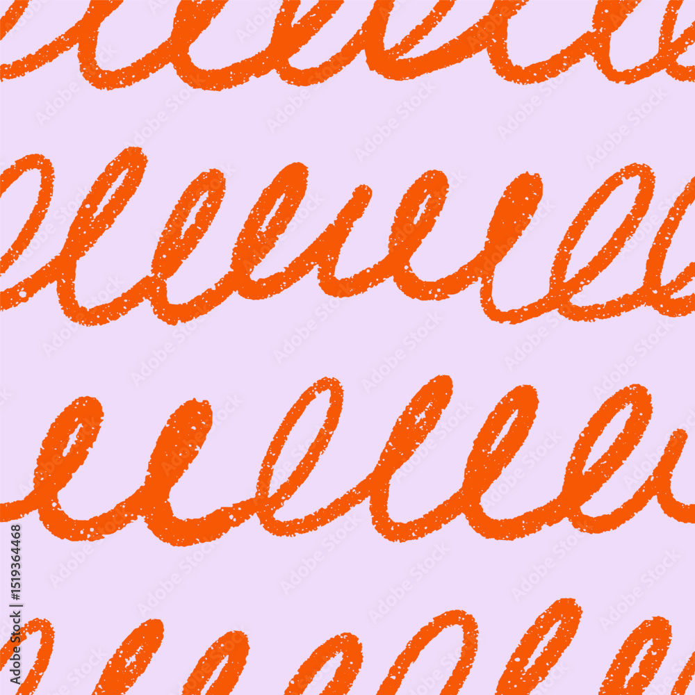 Fototapete Abstract scribble pattern design. Seamless repeating print, endless texture with hand-drawn doodles, squiggles, organic shape in modern handwriting style. Drawn vector illustration for fabric