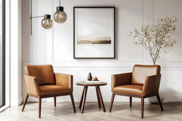 Artwork frame mock-up displayed in a contemporary living space.