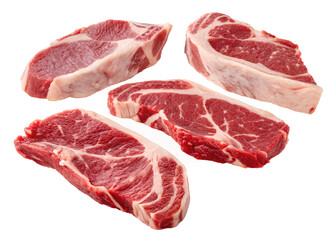 Obraz premium Raw lamb shoulder chops isolated on white 