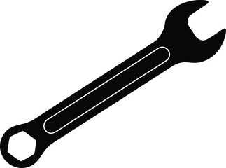 wrench silhouette vector