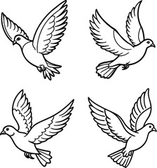 set of vector birds