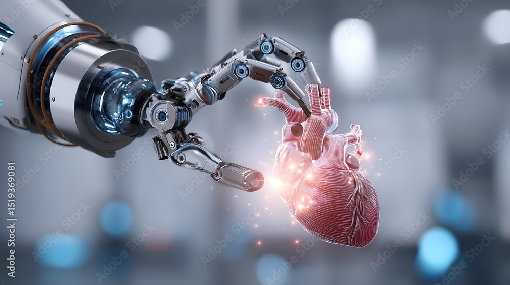 Poster a robotic arm performing ai driven diagnostics on a digital heart model