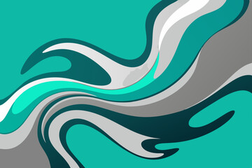  teal and silver liquid marble design 