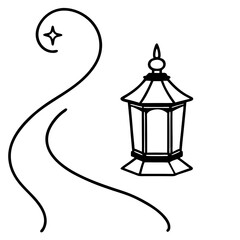 Vintage gold lantern in an open birdcage vector illustration